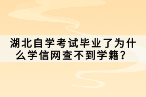 湖北自學(xué)考試畢業(yè)了為什么學(xué)信網(wǎng)查不到學(xué)籍？
