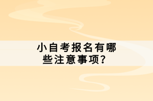 小自考報(bào)名有哪些注意事項(xiàng)？