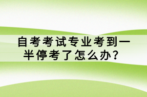 自考考試專業(yè)考到一半停考了怎么辦？