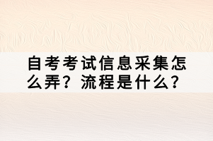 自考考試信息采集怎么弄？流程是什么？