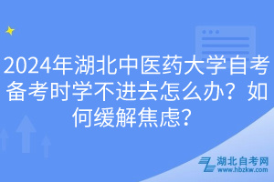 2024年湖北中醫(yī)藥大學自考備考時學不進去怎么辦？如何緩解焦慮？