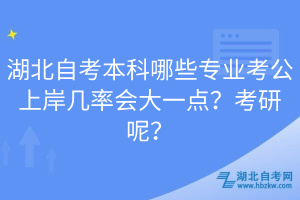 湖北自考本科哪些專業(yè)考公上岸幾率會(huì)大一點(diǎn)？考研呢？