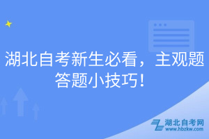 湖北自考新生必看，主觀題答題小技巧！