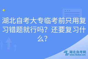 湖北自考大專臨考前只用復(fù)習(xí)錯(cuò)題就行嗎？還要復(fù)習(xí)什么？