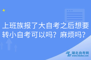 上班族報(bào)了大自考之后想要轉(zhuǎn)小自考可以嗎？麻煩嗎？