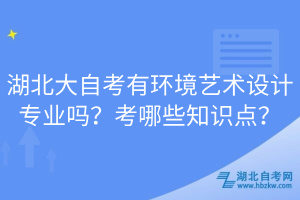 湖北大自考有環(huán)境藝術(shù)設(shè)計(jì)專(zhuān)業(yè)嗎？考哪些知識(shí)點(diǎn)？