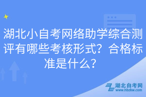 湖北小自考網(wǎng)絡(luò)助學(xué)綜合測(cè)評(píng)有哪些考核形式？合格標(biāo)準(zhǔn)是什么？