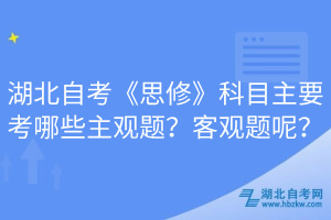 湖北自考《思修》科目主要考哪些主觀題？客觀題呢？