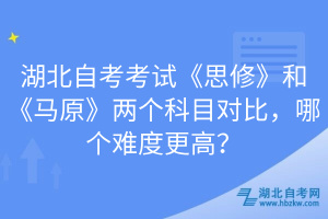 湖北自考考試《思修》和《馬原》兩個科目對比，哪個難度更高？