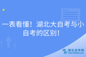 一表看懂！湖北大自考與小自考的區(qū)別！