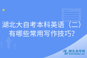 湖北大自考本科英語(yǔ)（二）有哪些常用寫作技巧？