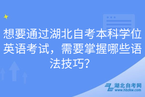 想要通過湖北自考本科學(xué)位英語考試，需要掌握哪些語法技巧？