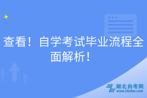 查看！自學(xué)考試畢業(yè)流程全面解析！