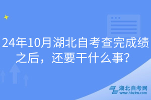 24年10月湖北自考查完成績之后，還要干什么事？