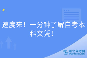 速度來！一分鐘了解自考本科文憑！