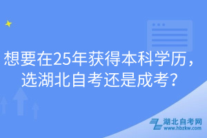 想要在25年獲得本科學(xué)歷，選湖北自考還是成考？