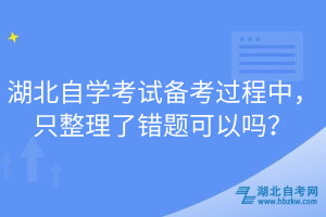 湖北自學(xué)考試備考過(guò)程中，只整理了錯(cuò)題可以嗎？