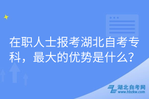 在職人士報(bào)考湖北自考專(zhuān)科，最大的優(yōu)勢(shì)是什么？