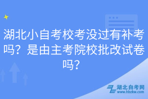 湖北小自考?？紱](méi)過(guò)有補(bǔ)考嗎？是由主考院校批改試卷嗎？