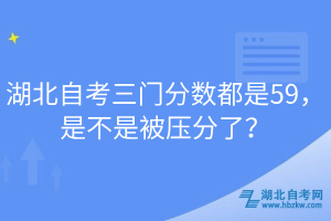 湖北自考三門分數(shù)都是59，是不是被壓分了？