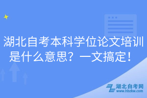 湖北自考本科學(xué)位論文培訓(xùn)是什么意思？一文搞定！
