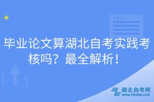 畢業(yè)論文算湖北自考實踐考核嗎？最全解析！