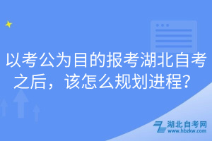以考公為目的報考湖北自考之后，該怎么規(guī)劃進程？