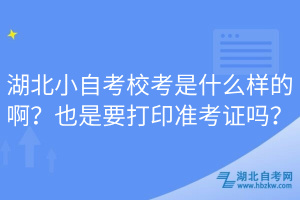 湖北小自考校考是什么樣的?。恳彩且蛴?zhǔn)考證嗎？
