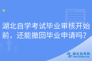 湖北自學考試畢業(yè)審核開始前，還能撤回畢業(yè)申請嗎？