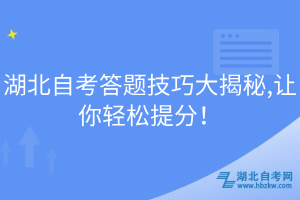 湖北自考答題技巧大揭秘,讓你輕松提分！