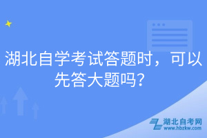 湖北自學(xué)考試答題時(shí)，可以先答大題嗎？