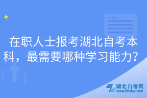 在職人士報(bào)考湖北自考本科，最需要哪種學(xué)習(xí)能力？
