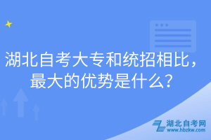 湖北自考大專和統(tǒng)招相比，最大的優(yōu)勢是什么？
