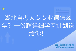湖北自考大專專業(yè)課怎么學(xué)？一份超詳細(xì)學(xué)習(xí)計劃送給你！