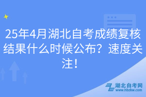 25年4月湖北自考成績(jī)復(fù)核結(jié)果什么時(shí)候公布？速度關(guān)注！