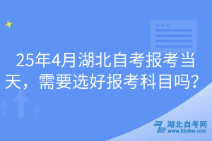 25年4月湖北自考報(bào)考當(dāng)天，需要選好報(bào)考科目嗎？