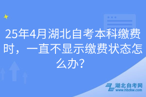 25年4月湖北自考本科繳費(fèi)時(shí)，一直不顯示繳費(fèi)狀態(tài)怎么辦？