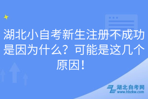 湖北小自考新生注冊不成功是因為什么？可能是這幾個原因！