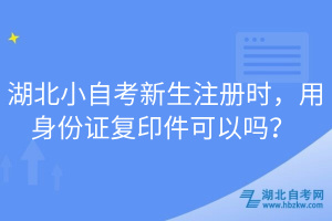 湖北小自考新生注冊時，用身份證復(fù)印件可以嗎？