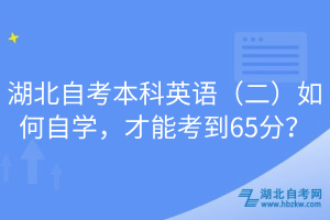 湖北自考本科英語（二）如何自學，才能考到65分？