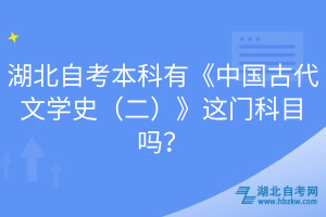 湖北自考本科有《中國古代文學史（二）》這門科目嗎？