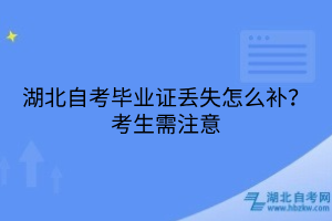 湖北自考畢業(yè)證丟失怎么補？考生需注意