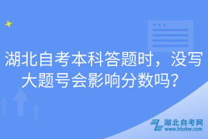 湖北自考本科答題時，沒寫大題號會影響分數(shù)嗎？