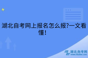 湖北自考網(wǎng)上報名怎么報?一文看懂！
