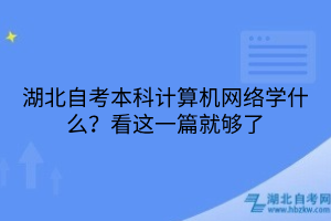 湖北自考本科計算機網(wǎng)絡(luò)學什么？看這一篇就夠了