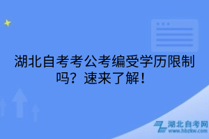 湖北自考考公考編受學歷限制嗎？速來了解！