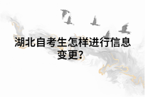 湖北自考生怎樣進(jìn)行信息變更？