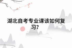 湖北自考專業(yè)課該如何復(fù)習？