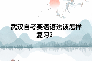 武漢自考英語語法該怎樣復(fù)習？