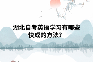 湖北自考英語(yǔ)學(xué)習(xí)有哪些快成的方法？